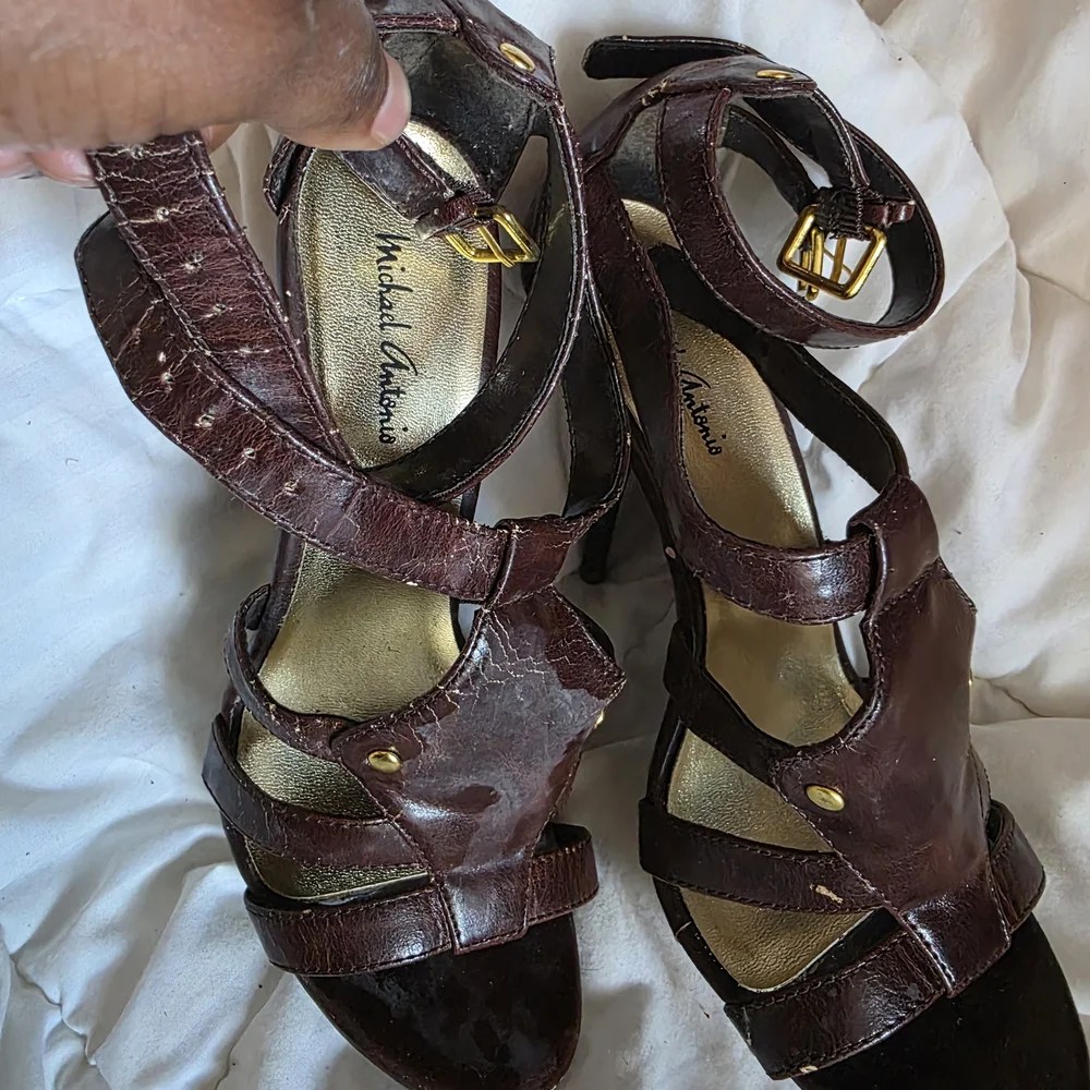 Women’s Strappy High Heel Sandals in Dark Brown